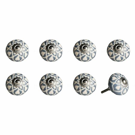 DECORACION KI1217 Knob It - Gray Cream & Silver, 8PK DE3097409